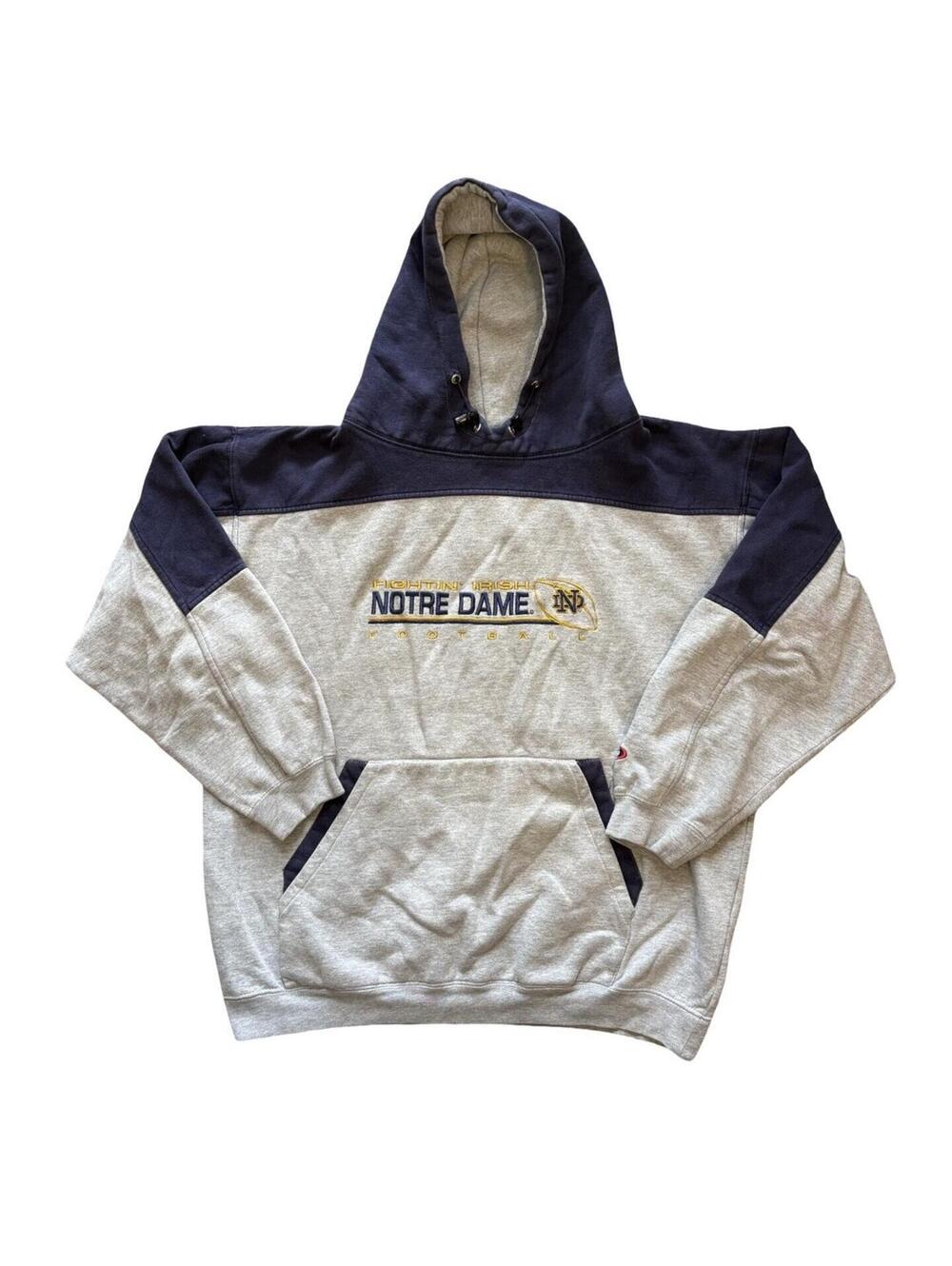 Vintage Pro Player Notre Dame Fighting Irish Football Hoodie Men's Size Large